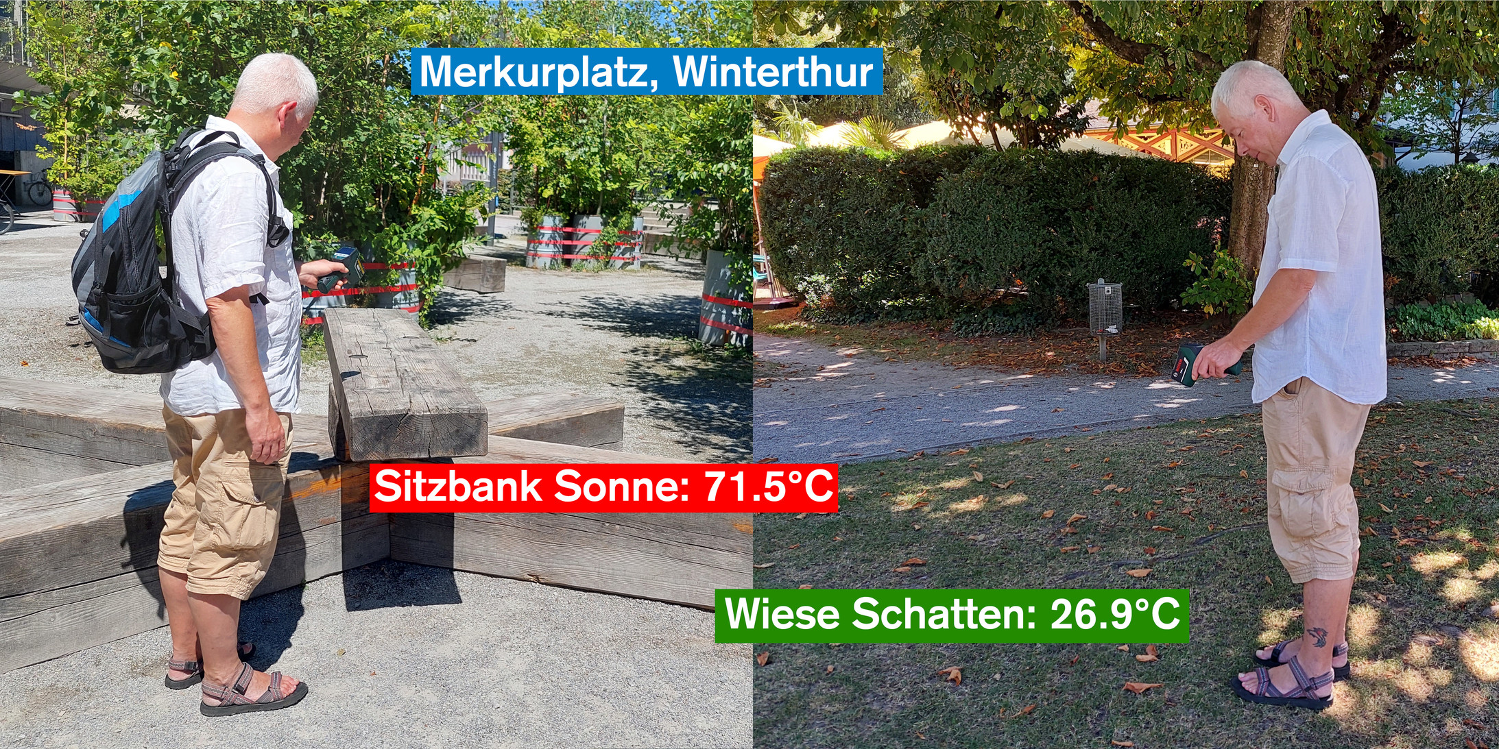 Temperaturmessung Merkurplatz Winterthur