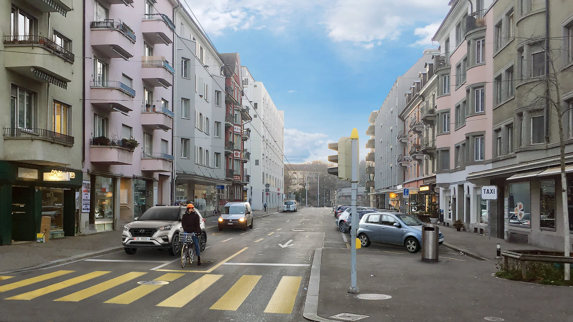 Stadtklima-Initiativen Zürich: Zurlindenstrasse Zurlindenstrasse Zürich Vorher / Nachher