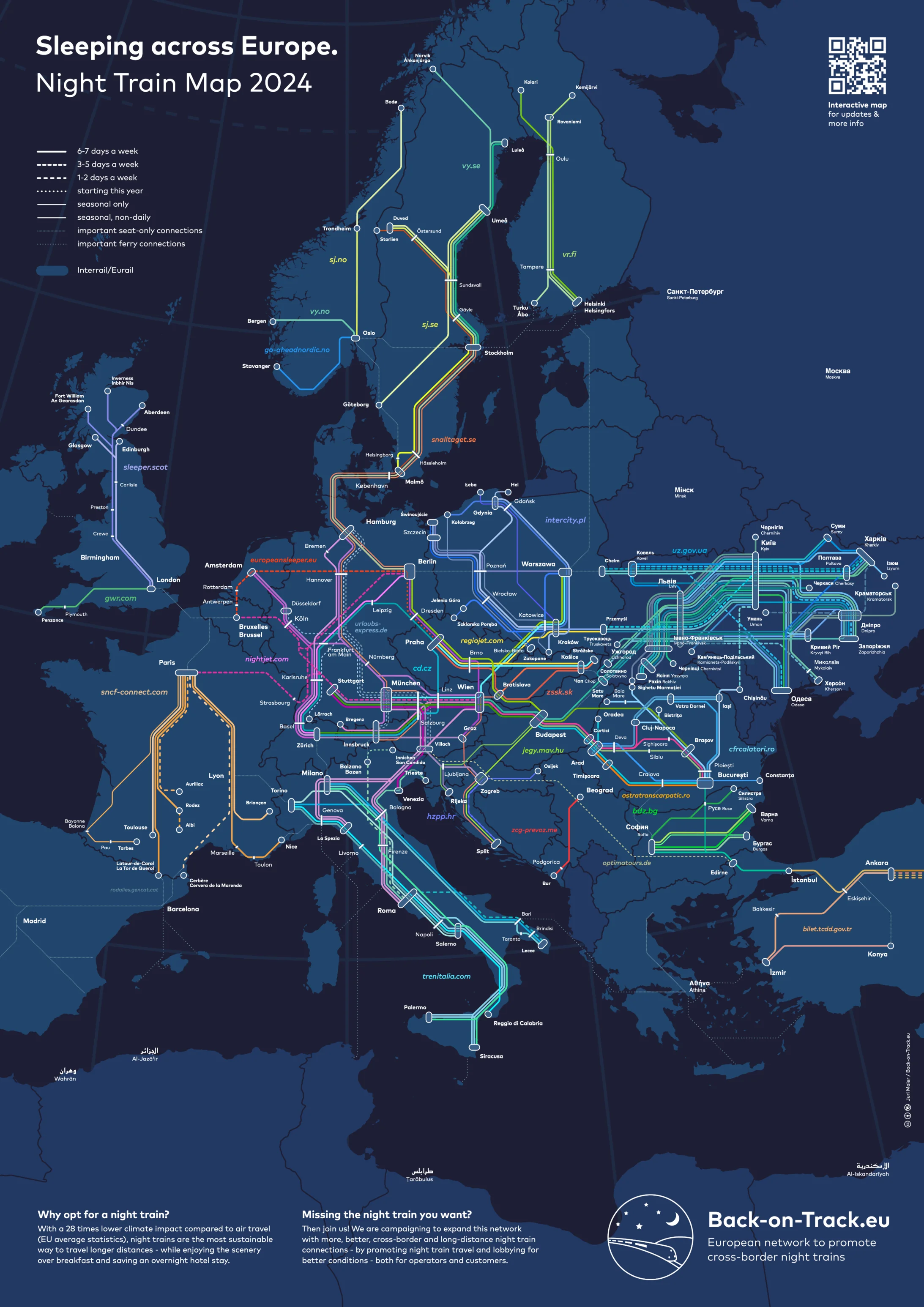 Nachtzugverbindungen 2024
