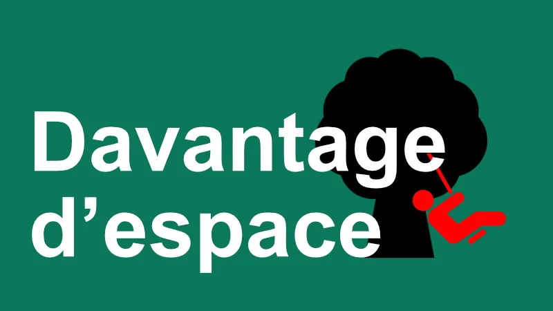 davantage d'espace