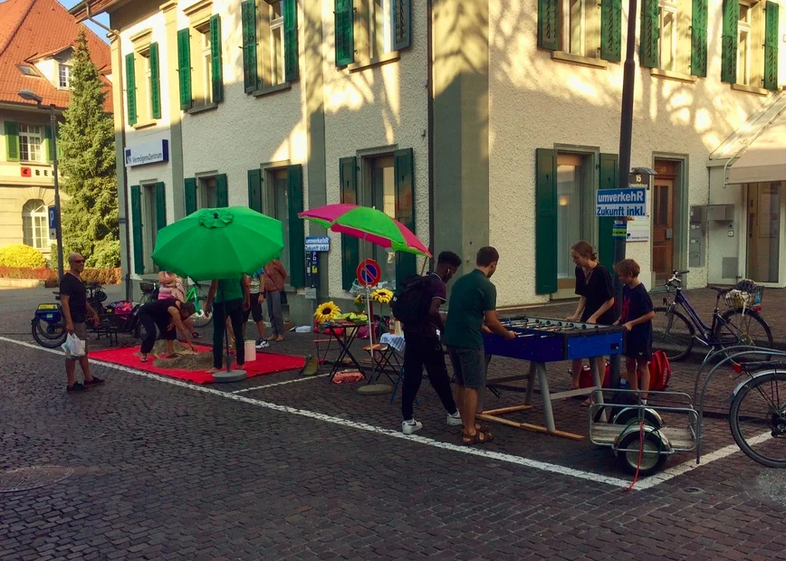 Spiele statt Parkplatz am PARK(ing) Day 2020 in Burgdorf