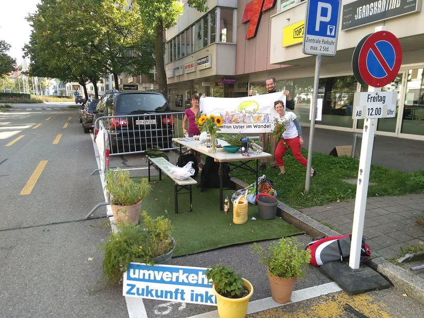 Topfpflanzen, Tisch, Deko, Anleitung für Samenkugeln für PassantInnen mit Til von Transition am PARK(ing) Day 2020 in Uster