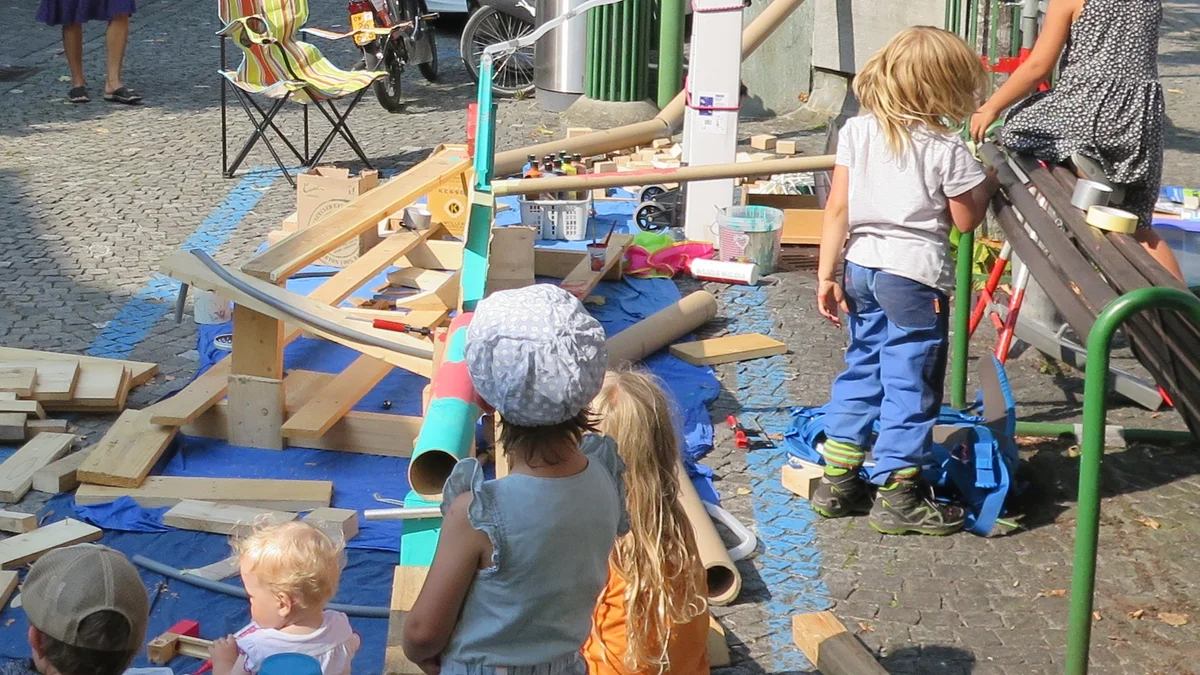 Chugelibahn statt Parkplatz - von Richard und Freunden am PARK(ing) Day 2020 in Sarnen