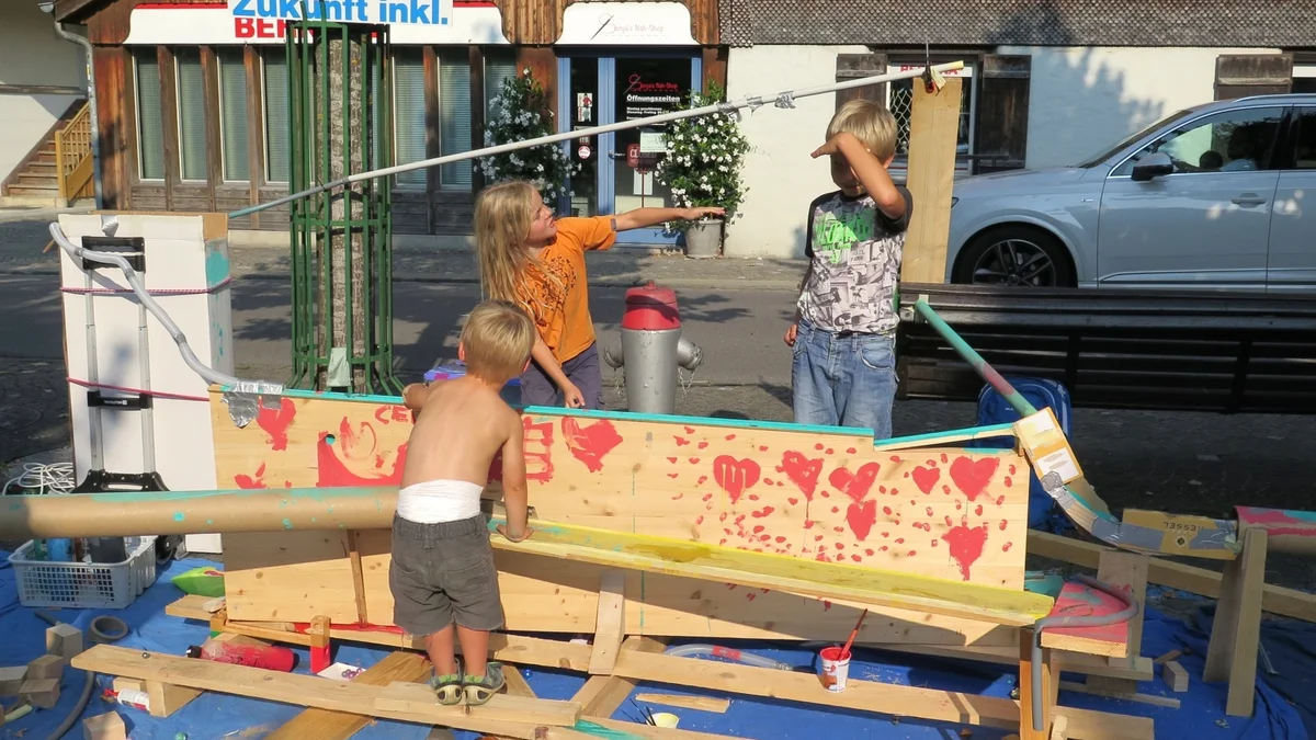 Chugelibahn statt Parkplatz - von Richard und Freunden am PARK(ing) Day 2020 in Sarnen
