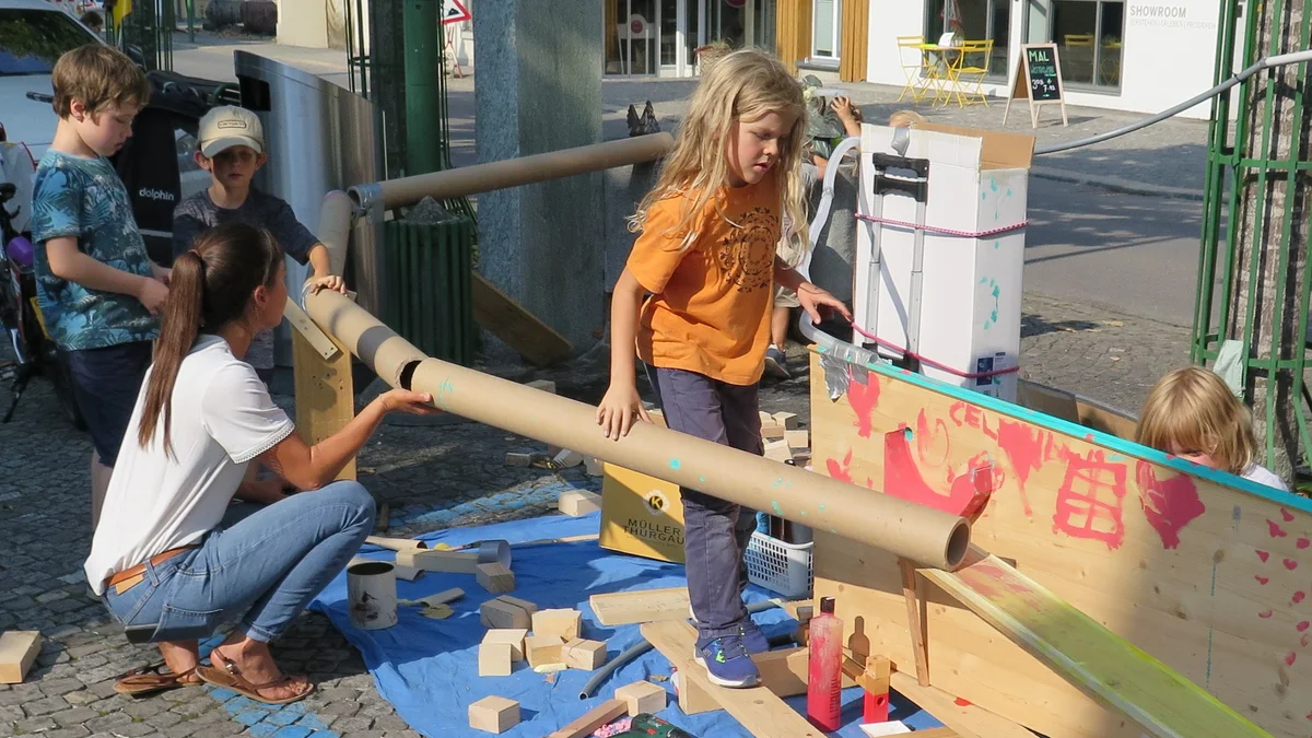 Chugelibahn statt Parkplatz - von Richard und Freunden am PARK(ing) Day 2020 in Sarnen