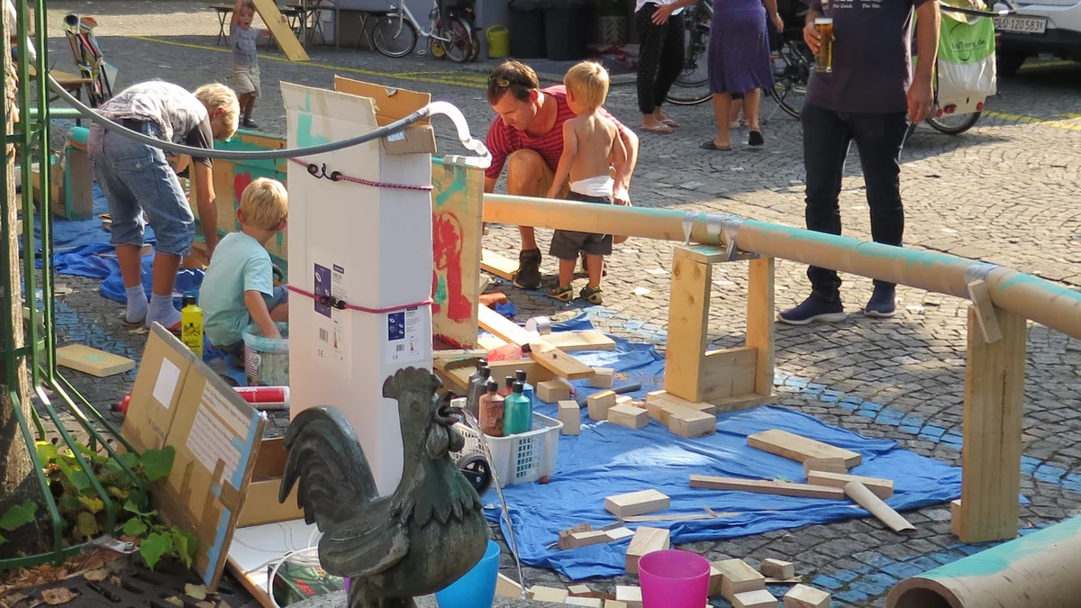 Chugelibahn statt Parkplatz - von Richard und Freunden am PARK(ing) Day 2020 in Sarnen