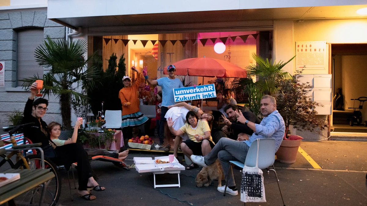 Saftpark statt Parkplatz - an der Steinstrasse von Eva & Roli am PARK(ing) Day 2020 in Zürich