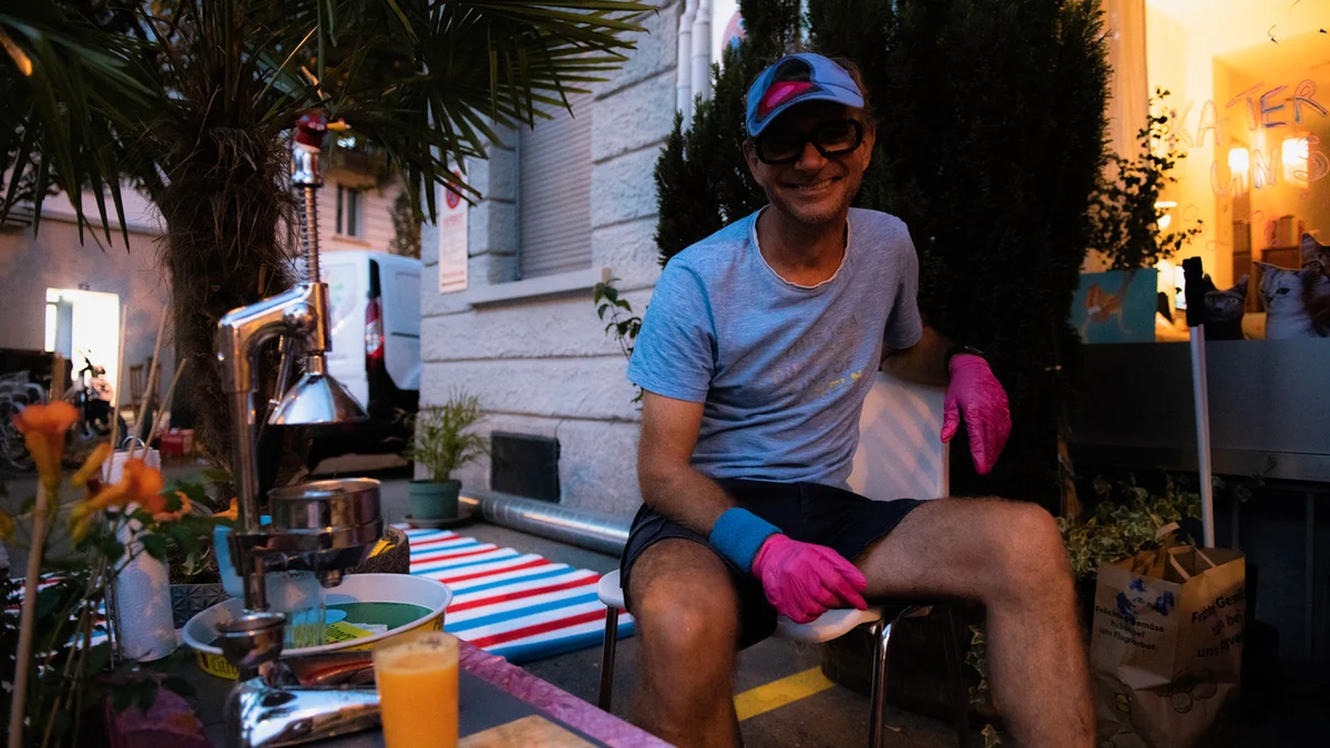 Saftpark statt Parkplatz - an der Steinstrasse von Eva & Roli am PARK(ing) Day 2020 in Zürich