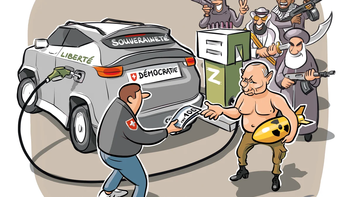 cartoon dépendance pétrolière