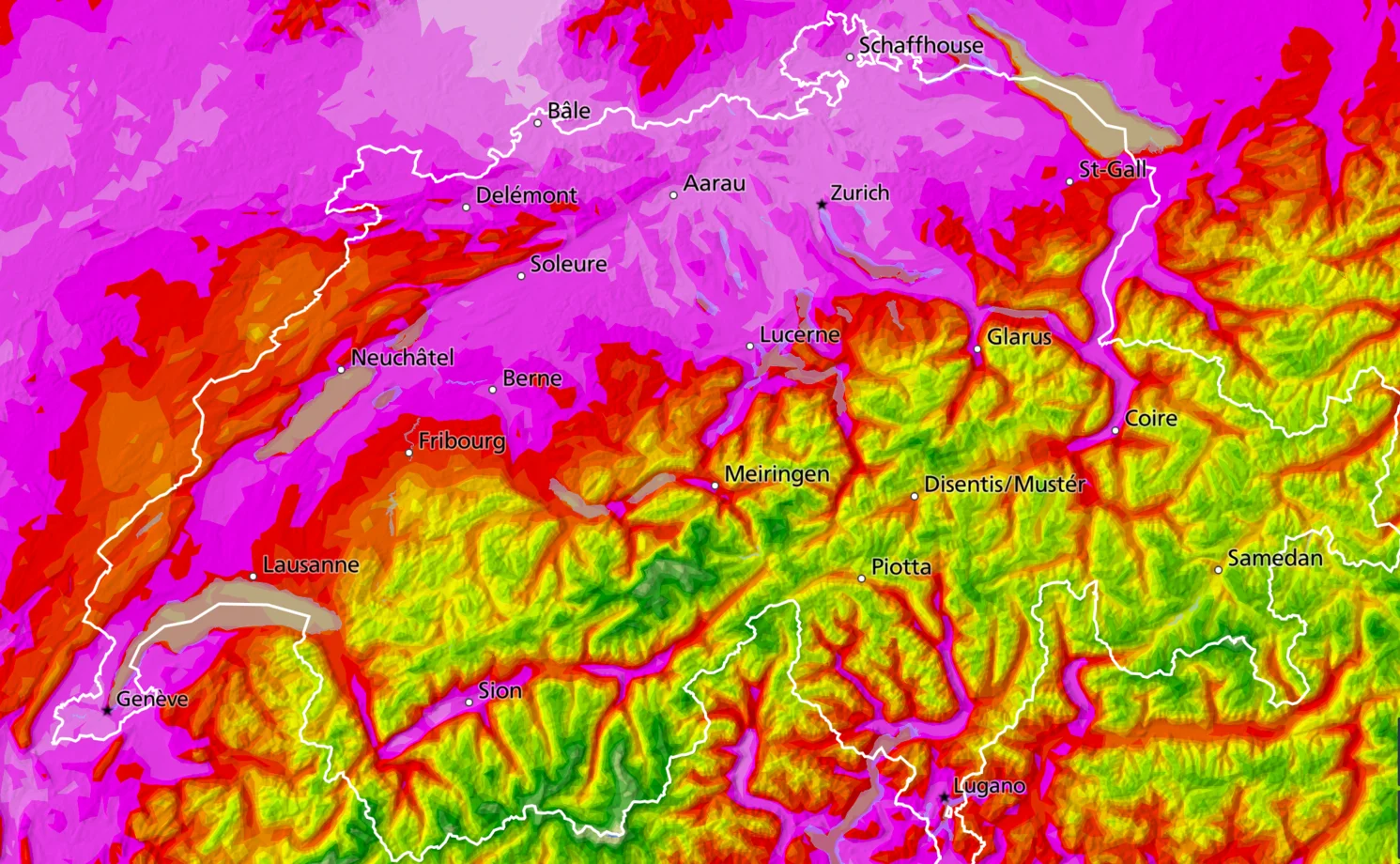 Suisse chaud vague de chaleur canicule météo